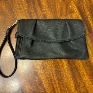 Cute faux leather hand bag clutch formal occasion black